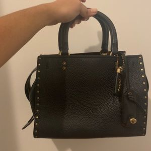 Coach Rouge 25 Navy with rivets